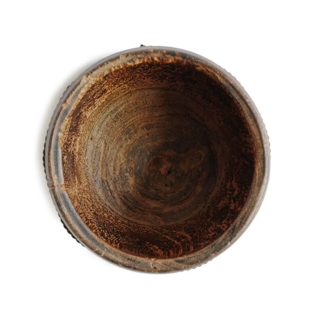 Rustic Vintage Old Nepal Rustic Small Wood Bowl For Sale - Image 3 of 4