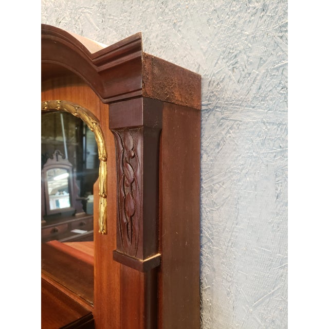 Early 20th Century Antique Walnut Victorian Curio Cabinet With Mirror For Sale - Image 11 of 13