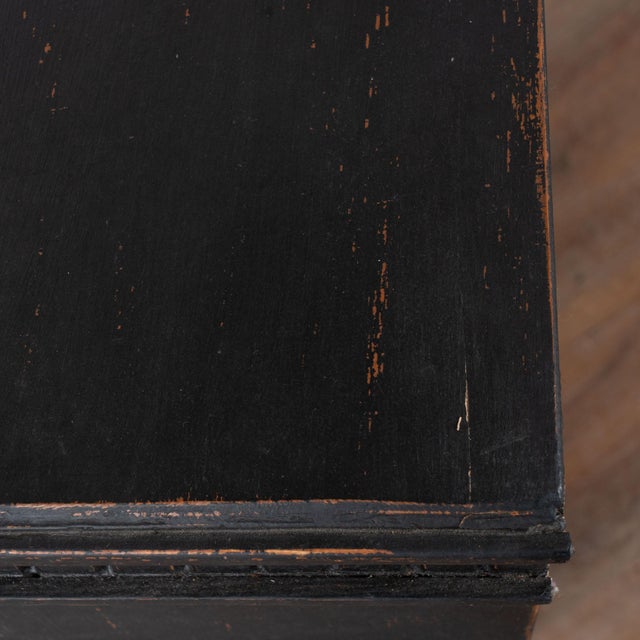 Mid 19th Century Pair, 19th Century Black Painted Swedish Gustavian Chest of Three Drawers For Sale - Image 5 of 18
