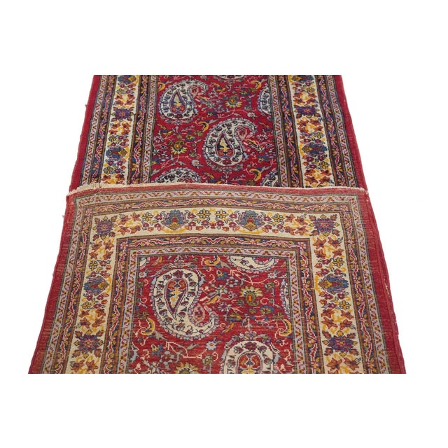 Red Fine Antique Turkish Sivas Long Rug 2'9'' X 16'0'' For Sale - Image 8 of 10