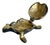 Here is a vintage mid-century figural turtle ashtray with a wonderfully sculptural form and beautifully aged mixed-metal...