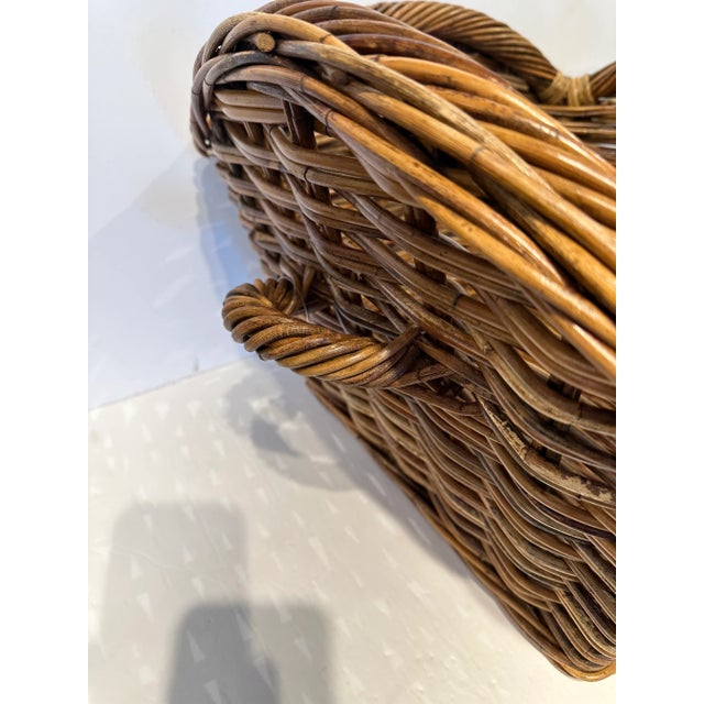 Camel French Country Style Laurel Wicker Basket For Sale - Image 8 of 9
