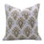 Fabdivine Artisan Block Print Throw Pillow Cover 24x24 Inch Off-White Linen- Chimani For Sale