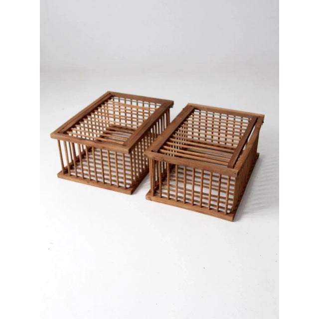 Vintage Wooden Farm Crates Pair For Sale - Image 9 of 13