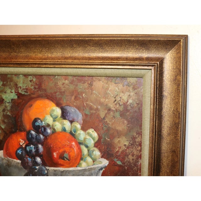 Brown Original Muriel App Still Life Fruit Oil Painting on Board Realism Expressionism For Sale - Image 8 of 10