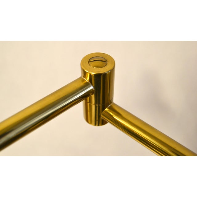 1970s Koch & Lowy Mid-Century Modern Adjustable Swing Brass Pharmacy Floor Lamp For Sale - Image 14 of 18