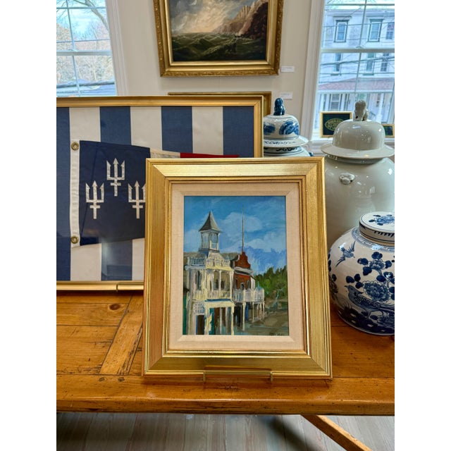 Marilyn Buckley Holland (American / California, 20th-21st century) oil on canvas panel titled Nevada City (California)....