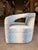 Jessica Charles Blue and White Swivel Lounge Chair For Sale - Image 4 of 8