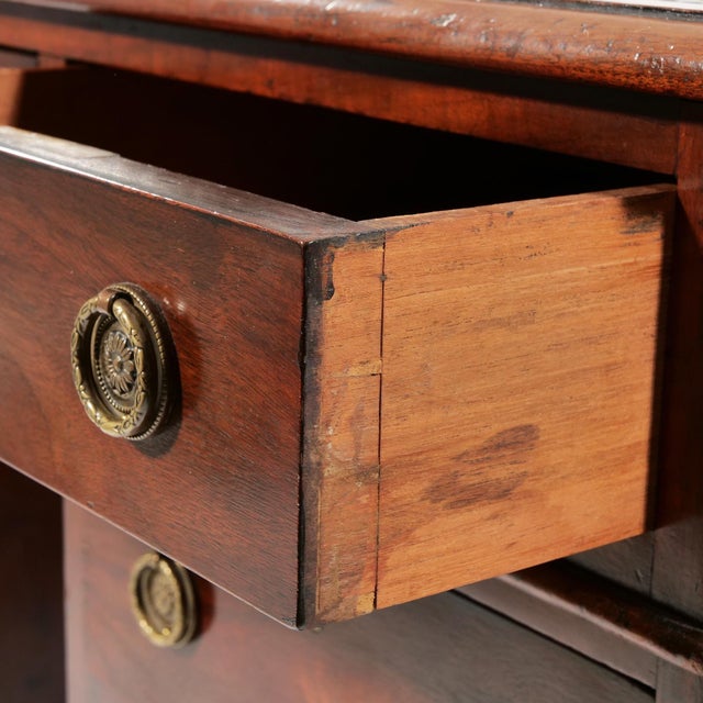 Antique English Mahogany Pedestal Kneehole Partner Desks For Sale - Image 11 of 11