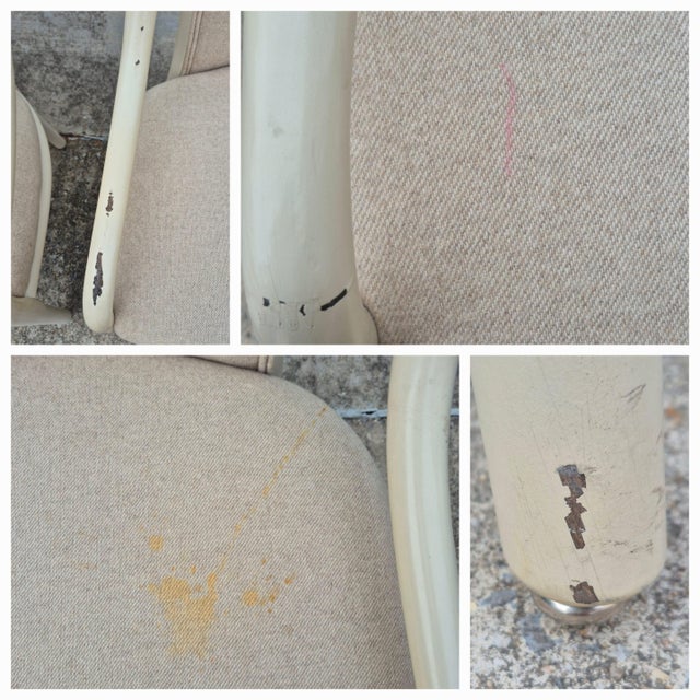 1970s Postmodern Cream Bentwood Dining Arm Chairs After Ward Bennett, Set of 8 For Sale - Image 11 of 12