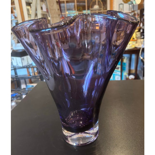 Glass Lenox Organics Purple Art Glass Vase For Sale - Image 7 of 9