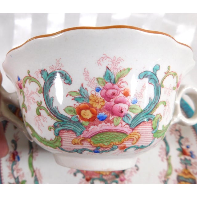 1950s 1950s Cauldron Set of Four Bullion Cups and Underplates in H9170 For Sale - Image 5 of 7