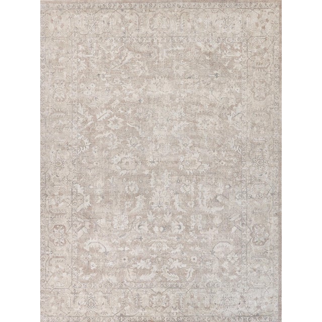 Wood Exquisite Rugs Tuscany Handmade New Zealand Wool & Bamboo Silk Tan Rug-14'X18' For Sale - Image 7 of 7