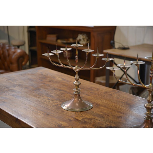 Vintage Brass and Copper Candleholders, 1950s, Set of 2 For Sale - Image 9 of 12