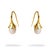 Dainty Gold Vermeil & Pearl Design Statement Earrings, A Pair For Sale In Miami - Image 6 of 6