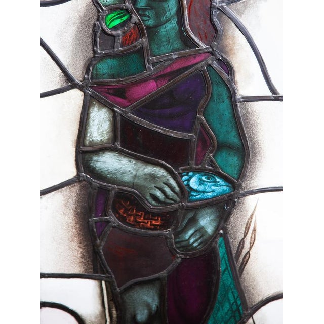 Hand-Crafted Art Glass Window, 1950 For Sale - Image 11 of 14