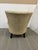 Light Yellow Contemporary Wingback Chair With Spiral Pattern For Sale - Image 8 of 12
