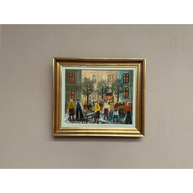 Arne Wallsten, Market Scene, 1960s, Oil Painting on Canvas, Framed For Sale - Image 10 of 18