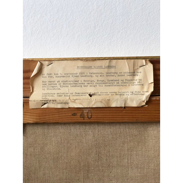 Vintage Original Cottage Interior Oil Painting: Framed Farmhouse Art by Bjarne Landberg For Sale - Image 11 of 12