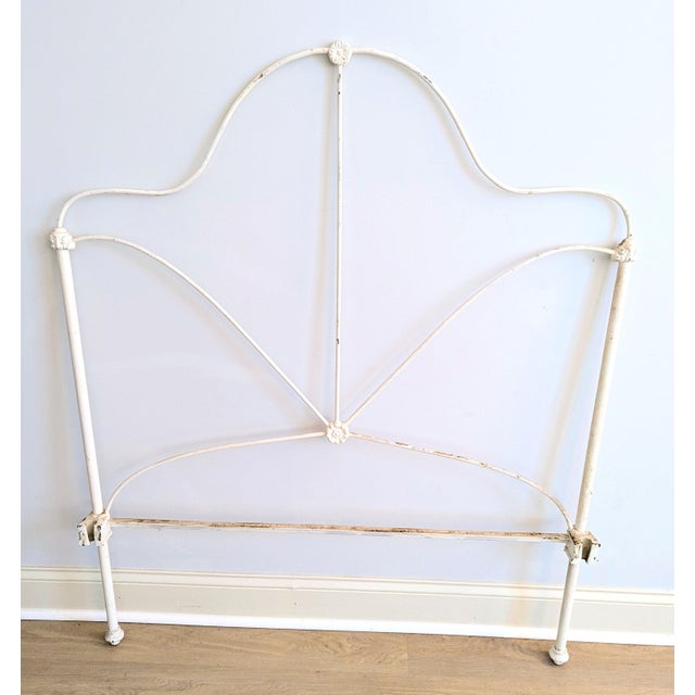 Antique Cast Iron Twin Bed Frame White For Sale In Raleigh - Image 6 of 13