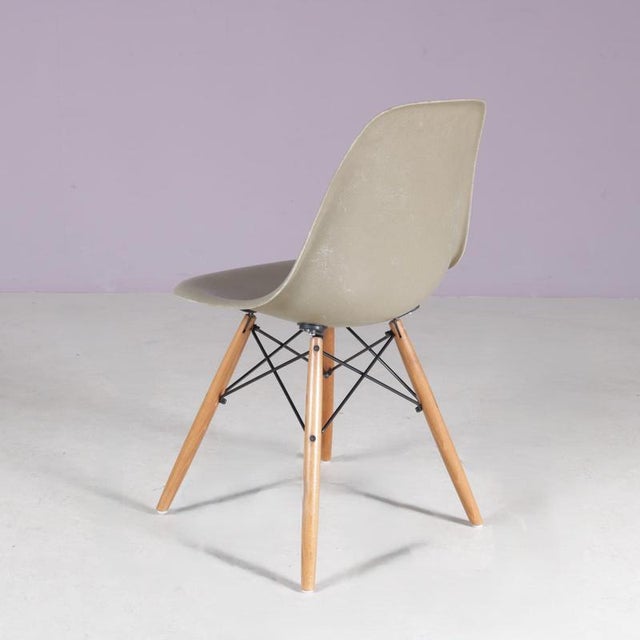 Green Dining Chairs in Sea Foam Green Fiberglass by Charles & Ray Eames for Herman Miller, USA, 1960s, Set of 4 For Sale - Image 8 of 14