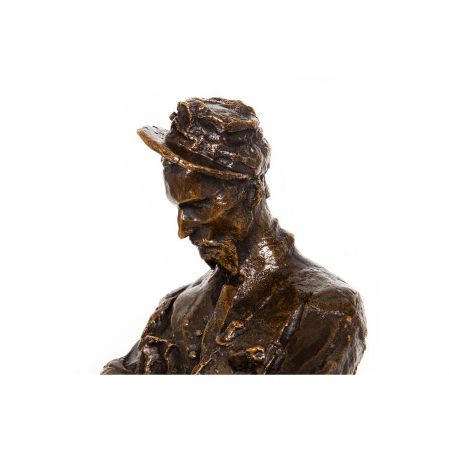 Brown Rare Italian Modernist Bronze Sculpture of General Sirtori by Enrico Butti For Sale - Image 8 of 16