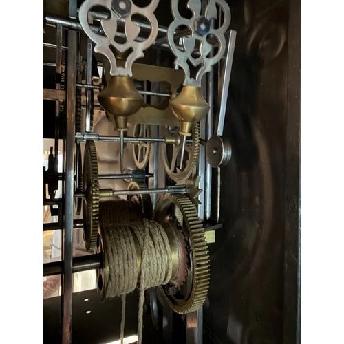 Antique Brass Wall Mount Comtoise Clock Marked Camps a Monein For Sale - Image 4 of 12