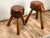 American Pair Vintage Live Edge Wabi Sabi Cherry Stools Signed Neil Panyik For Sale - Image 3 of 9