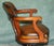 Vintage Brown Leather Captains Directors Chair For Sale - Image 13 of 18