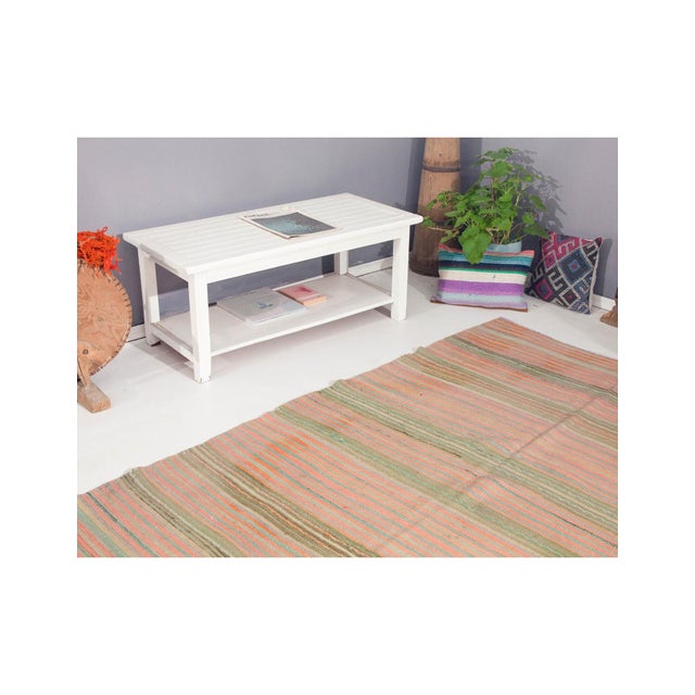 Striped Vintage Turkish Kilim Rug - 5`1" X 11`2" For Sale In Los Angeles - Image 6 of 6