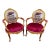 Vintage Set of 2 Louis XVI Armchairs, Hand-Carved Gilded Frame, Velvet Upholstery For Sale