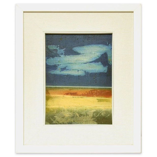 Image dimensions: 34 x 18 cm. Blue Horizon is a wonderful mixed media on canvas realized by Mario Sinisca (Naples, 1929),...