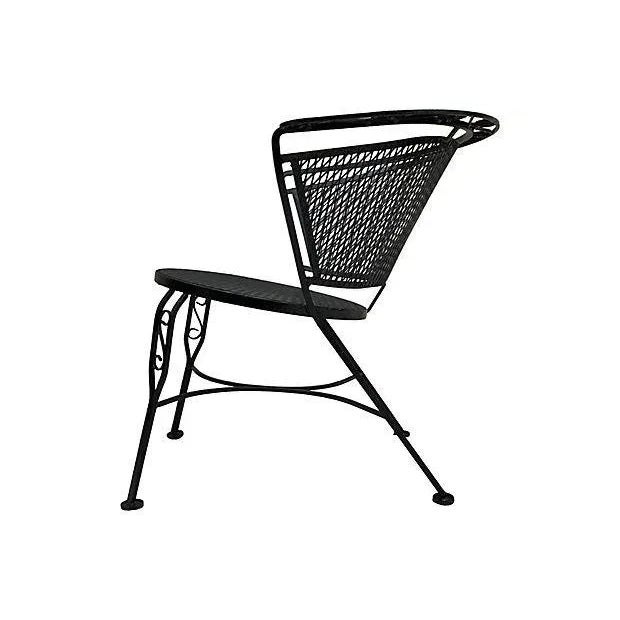 Black 1960s Mid-Century Modern Iron Salterini Patio Table & 4 Chairs, Attributed For Sale - Image 8 of 12