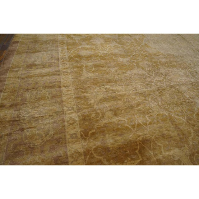 1930s Tan Camel Geometric Antique Turkish Sivas Rug 11' X 22'8" Handknotted Wool Carpet For Sale In New York - Image 6 of 7