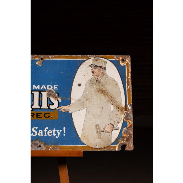 Antique Lee "Union-Alls" SSP Advertising Sign For Sale - Image 4 of 6