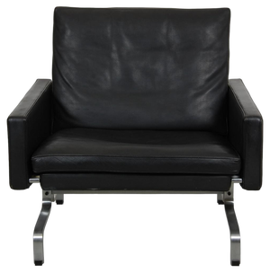 PK-31/1 Lounge Chair in Black Leather by Poul Kjærholm, 1980s