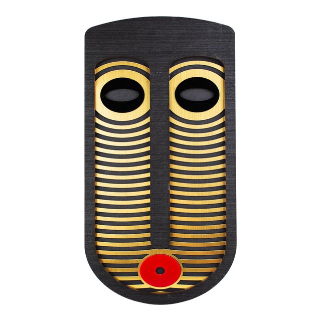 Orginal Modern African Mask by Umasqu — Wood, Metal and Hard Plastic Accents For Sale