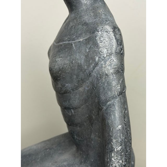 Metal Art Deco Lead Sculpture of Joan of Arc in the Manner of Eric Gill For Sale - Image 7 of 18