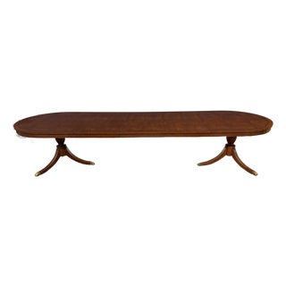 Traditional Oval Mahogany Double Pedestal Dining Table by Leighton Hall - Showroom Sample For Sale