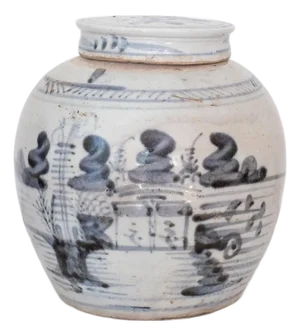 Antique Scenic Hand-Painted Chinese Ginger Jar