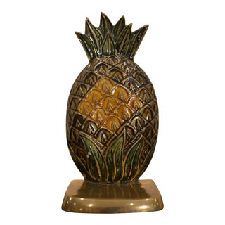 Vintage Brass 'Pineapple' Bookend For Sale