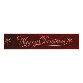 Merry Christmas Script Wired Ribbon 4" x 5 Yds. For Sale