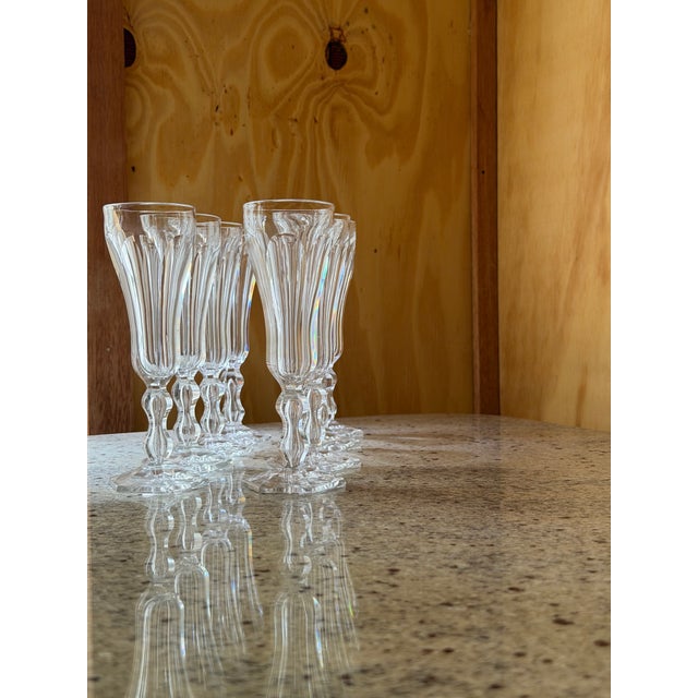 Vintage Crystal Champagne Flutes, France, 1920s, Set of 8 For Sale - Image 11 of 18