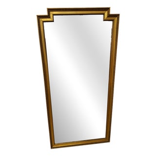 Large Louis XVI Style Gilded Beveled Mirror, 1950s For Sale