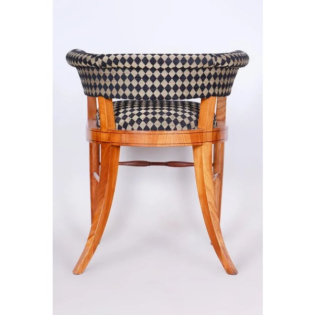 Restored Biedermeier Walnut Armchair attributed to Josef Danhauser. According to the original process, our professional...