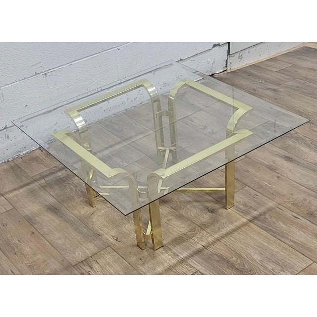 Hollywood Regency Vintage Hollywood Regency Tulip or Milo Baughman Style Cocktail or Coffee Table For Sale - Image 3 of 10