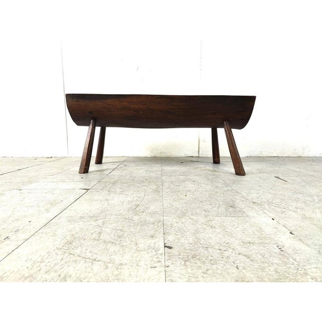 Brutalist Wooden Coffee Table, 1960s For Sale - Image 10 of 15
