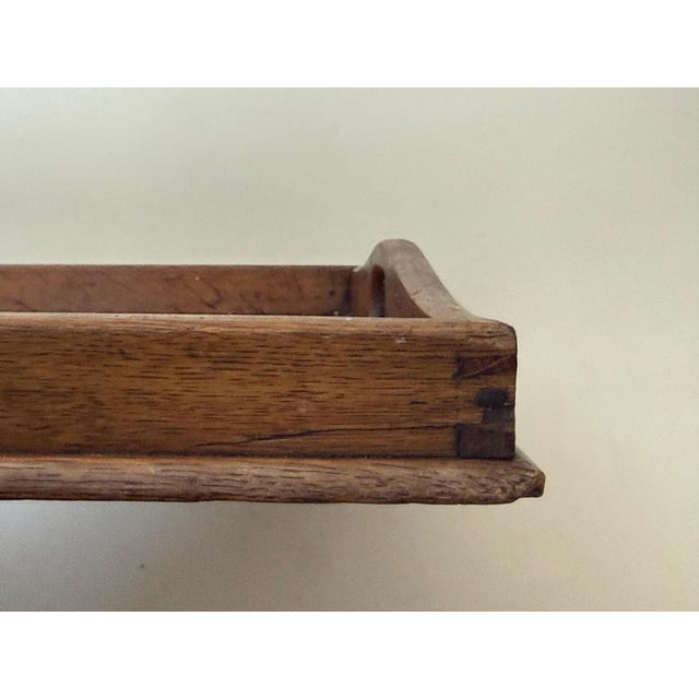 Large German Arts and Crafts Handcrafted Oak Serving Tray, 1920s For Sale - Image 14 of 18