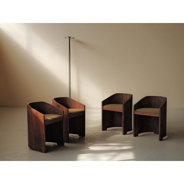 Art Deco Armchairs in Veneer, 1930, Set of 4 For Sale - Image 18 of 18