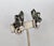 1960s rhodium plated prong set keystone faux-black diamond frosted on the flat section with round aurora borealis accents...